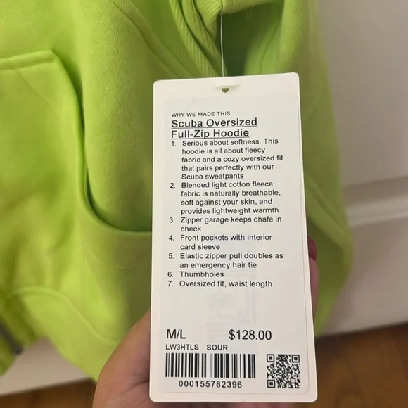 NWT lululemon oversized scuba full zip hoodie - Picture 3 of 4